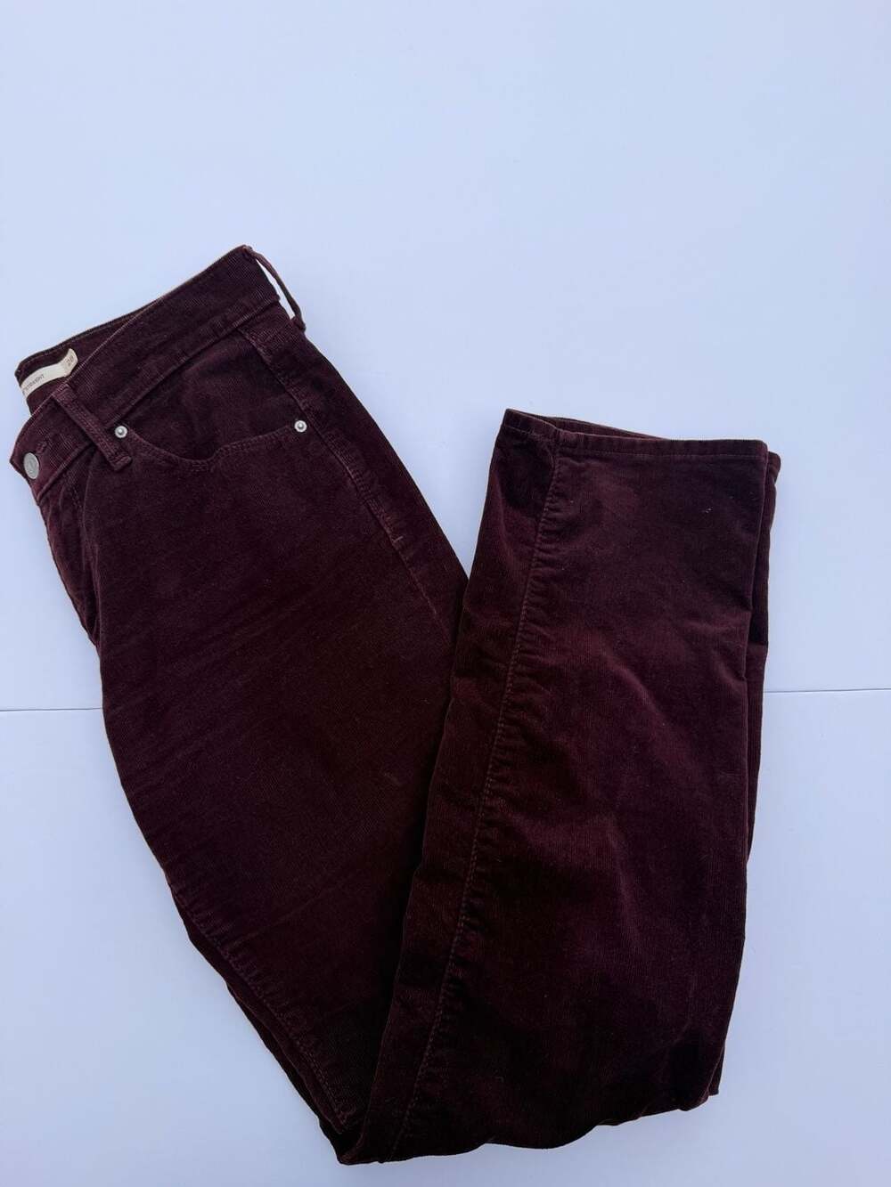 Levi's 505 Straight Corduroy Pants Burgundy Women's Size 28